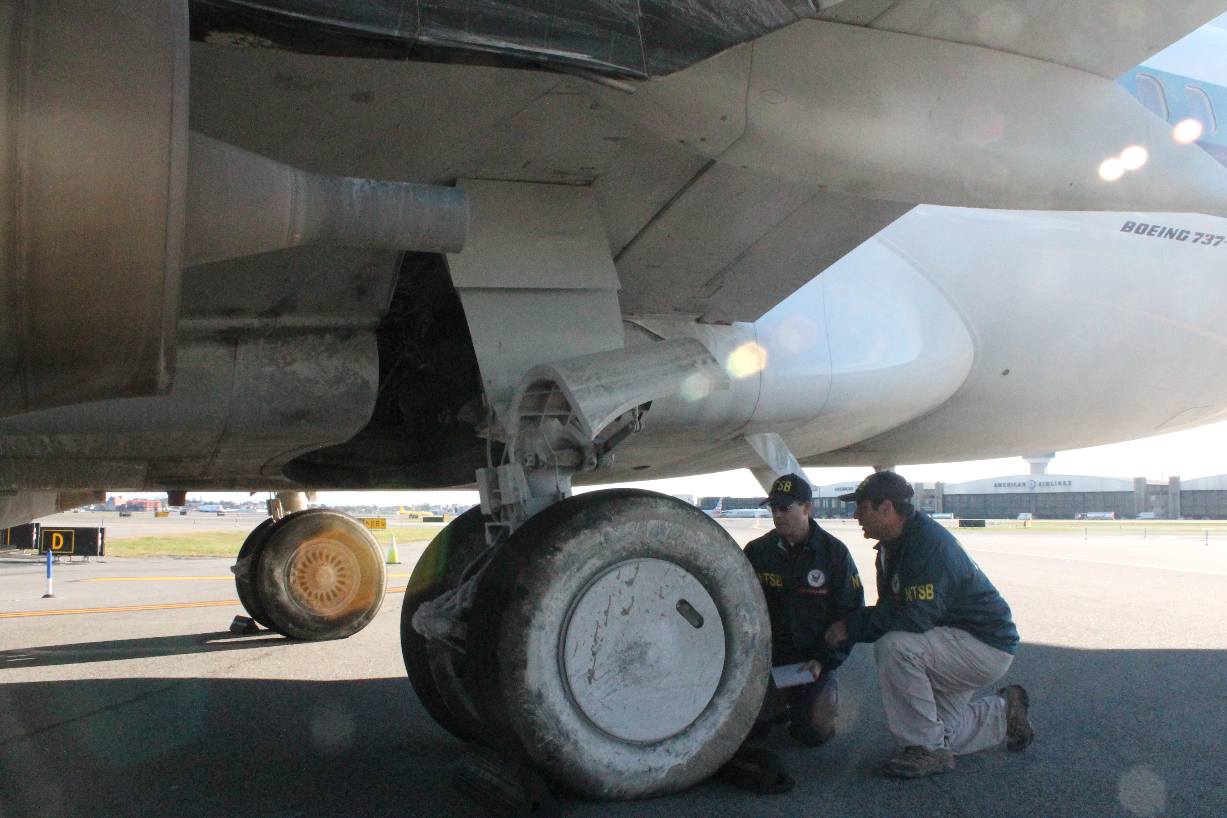 Photo of NTSB investigators collecting evidence.