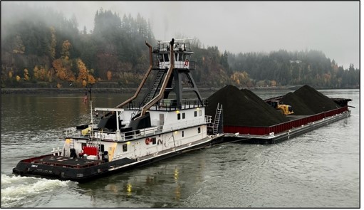 Cindy B and St. John underway after the contact with the Beaver Dock. 