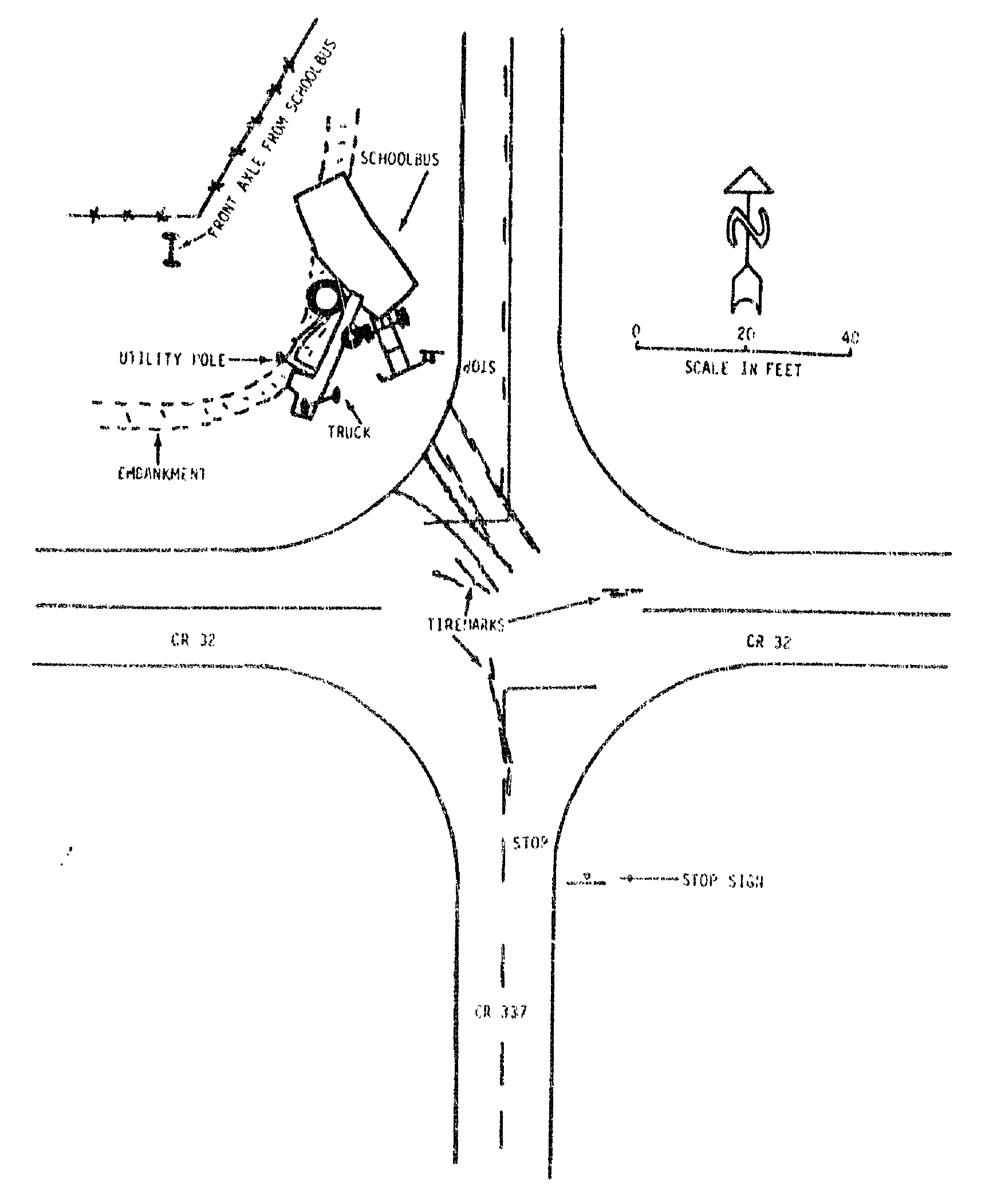 Plan view of the accident site.