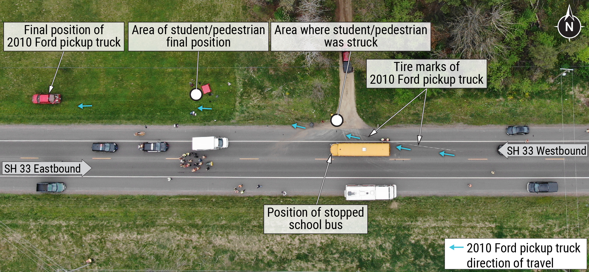 Overhead view of the crash site. (Source: Sauk County Sheriff’s Office)