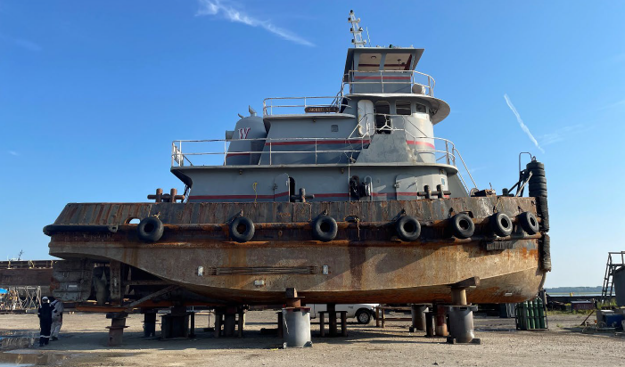 Jacqueline A following salvage after the sinking.